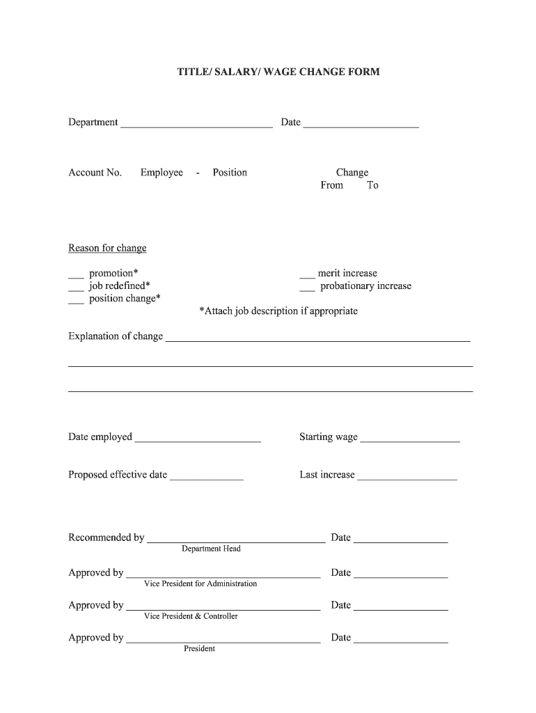 Salary Change Form