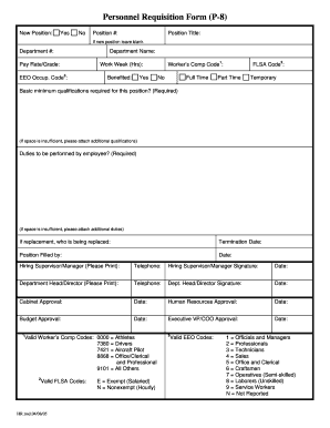  Eeo Personnel Requisition Form 2005-2024