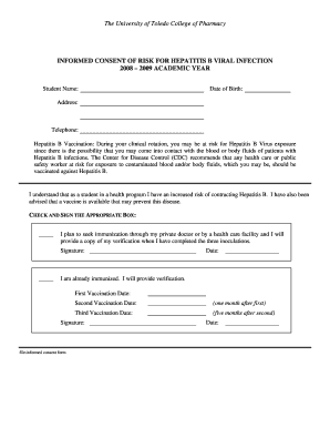 Consent Letter Format to the Parent About Need of Hepatitis Vaccine