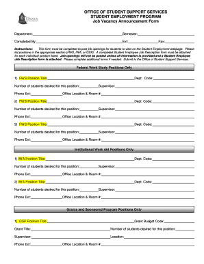 Vacancy Form