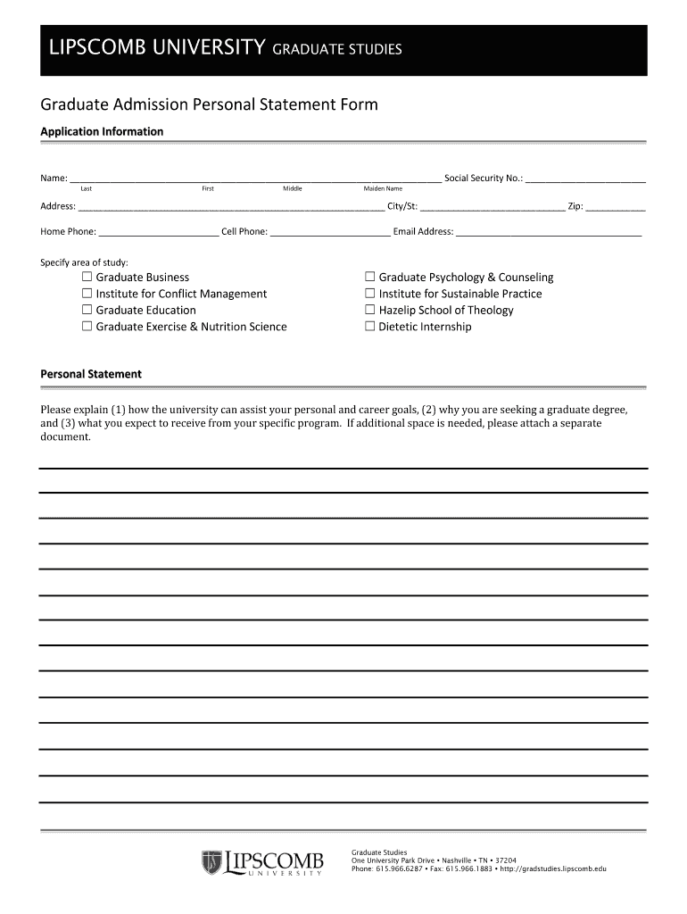 Lipscomb Personal  Form