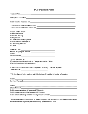Longwood Scc Payment Form