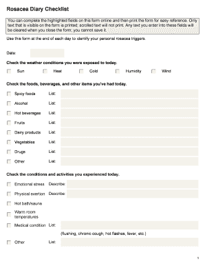 Rosacea Diary  Form