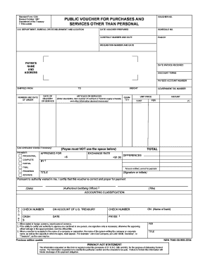 Public Voucher for Purchases and Services Fillable Form