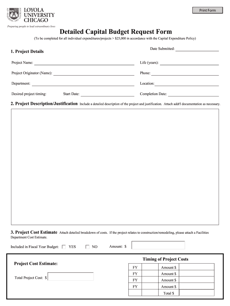 Capital Expenditure Request Form Example
