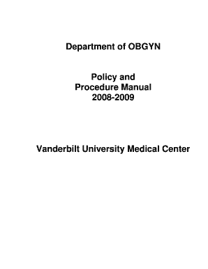 Ob Gyn Policy and Procedure Manual  Form