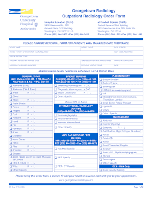 Radiology Order Form Editable