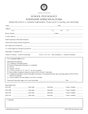 Internship Application Form Download
