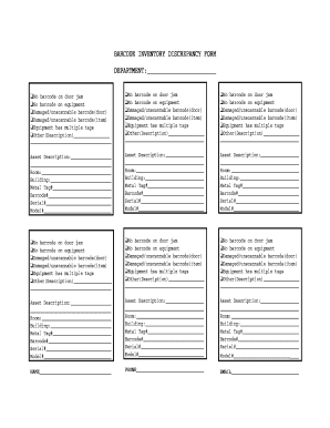 Inventory Discrepancy Report Template  Form