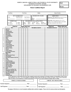 Room Report Form