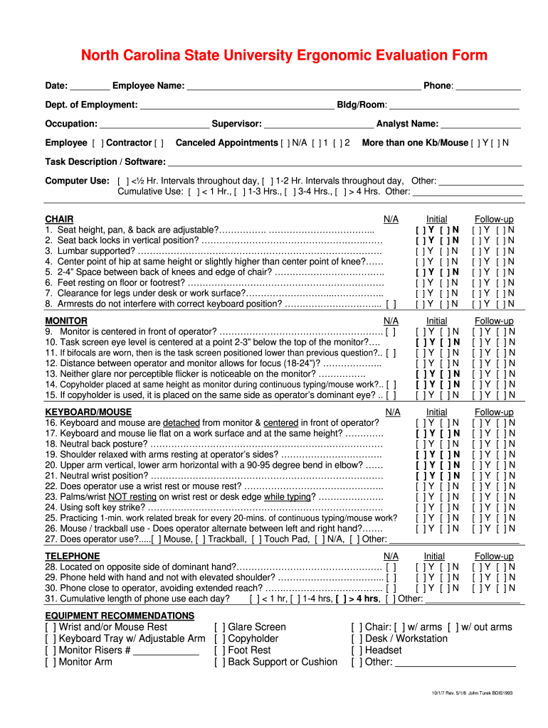  Ergo Evaluation Form 2008-2024