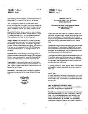 TMH Privacy Policy Methodist Hospital Form