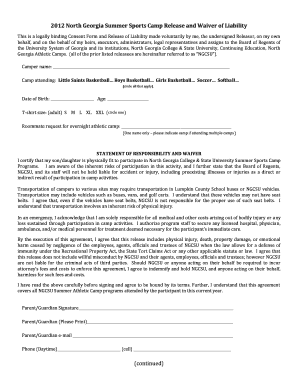 Sports Waiver Form