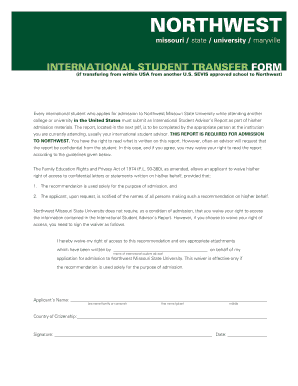 Nwmsu Transfer Out Request Form