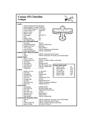 Cessna 152 Checklist App  Form