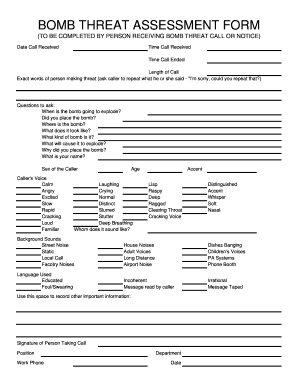 Threat Assessment Template for Schools  Form