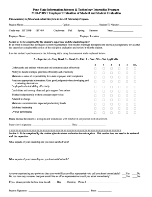 Mid Point Evaluation Form Wb Psu