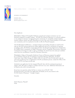 PsyD Application 10 Philadelphia College of Osteopathic Pcom Form