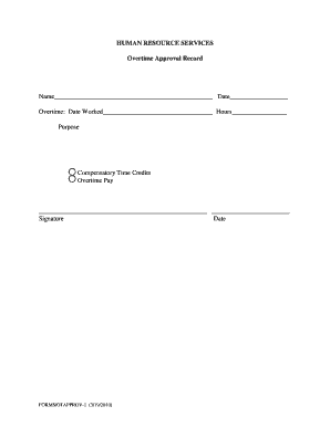 Overtime Approval Form