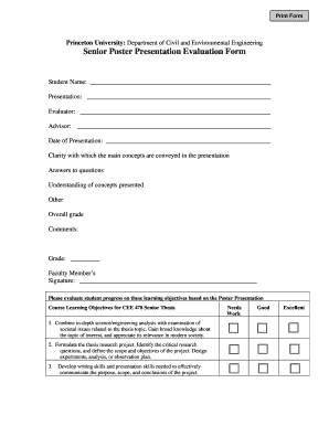 Poster Evaluation Form