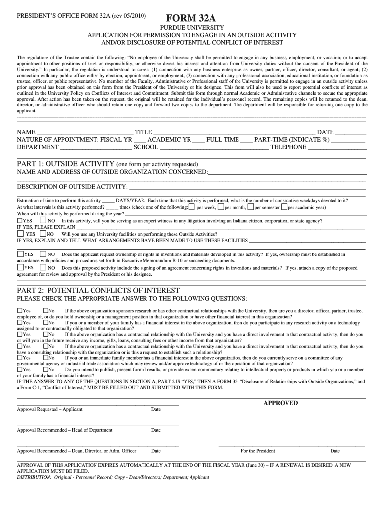  Form 32a 2010-2024