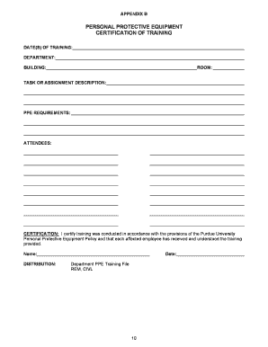 Ppe Acknowledgement Form