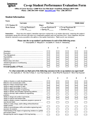 Student Performance Evaluation Examples