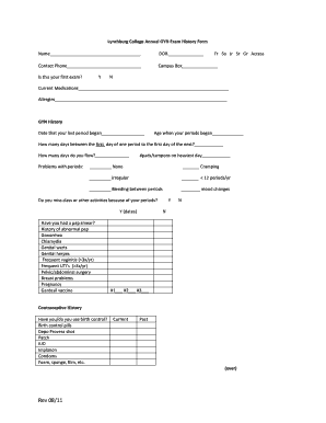 Pelvic Exam Documentation Template  Form