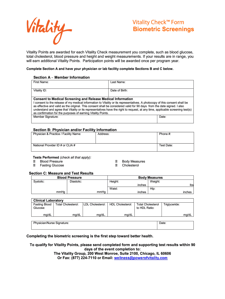 Go365 Biometric Screening Form Fill Out And Sign Printable PDF 