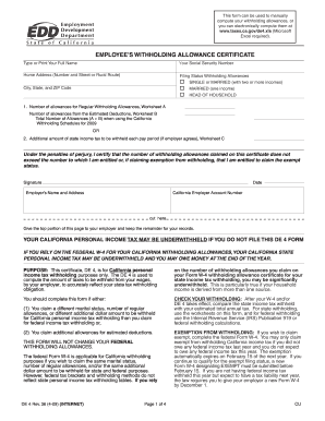  De 4 Form How to Fill Out 2009