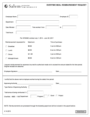  Overtime Meal Reimbursement Request Salem State University Salemstate 2015-2024