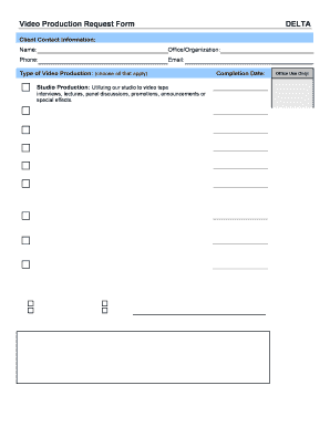 Video Production Request Form