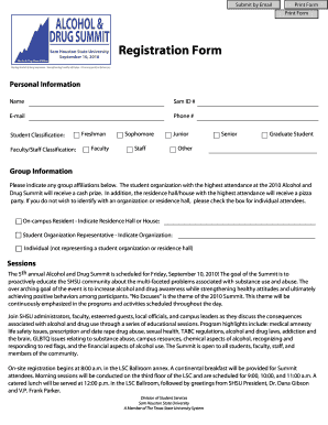  Affidavit Form for Sam Houston State 2010-2024