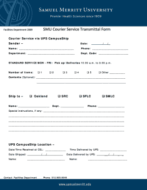 Courier Slip PDF  Form