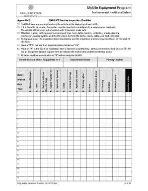 Osha Forms Printable Forklift