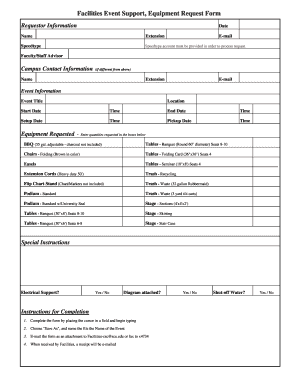 Documents Support Equipment Form