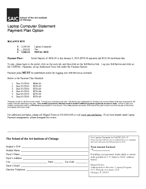 Laptop Payment Plan Form