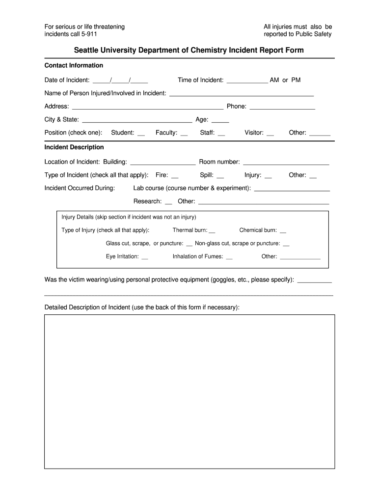 Home Depot Incident Report  Form