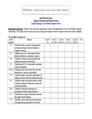 English Evaluation Form