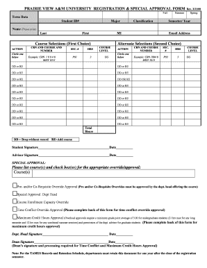 Pvamu Registration Form