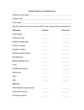 Statement of Condition Template  Form