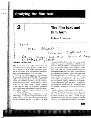 The Film Text and Film Form by Robert Kolker