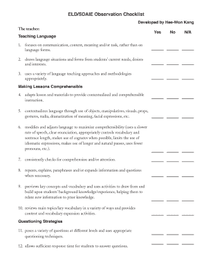 Sdaie Checklist  Form