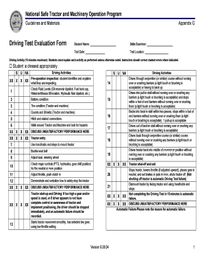 Driving Test Evaluation Form Sdstate