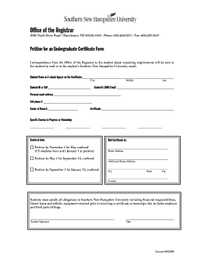 Snhu Registrar Email  Form
