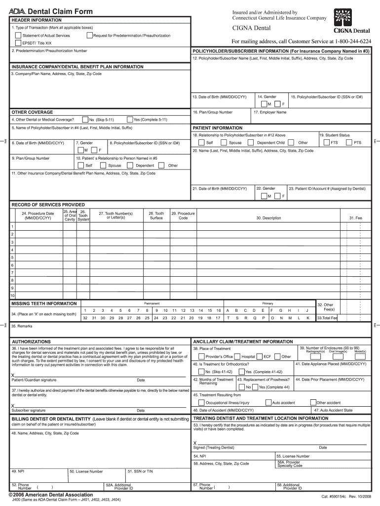 Cigna Ada Claim Form