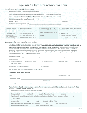 Spelman College Application  Form