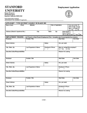 Stanford Application Form PDF