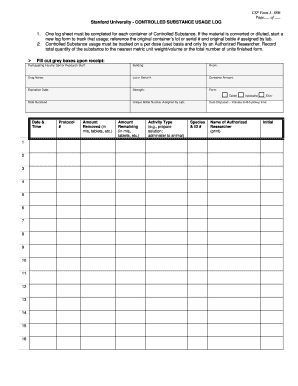 CSP Form 3 Stanford University Stanford