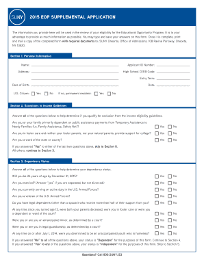 Buffalo State Eop Income Verification Form Form Fill Online